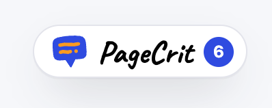 The PageCrit panel minimized to a small pill showing 6 items.